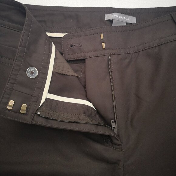 Anne Taylor Ladies Size 12 Dark Brown Straight Legs Casual Pants - Picture 7 of 12